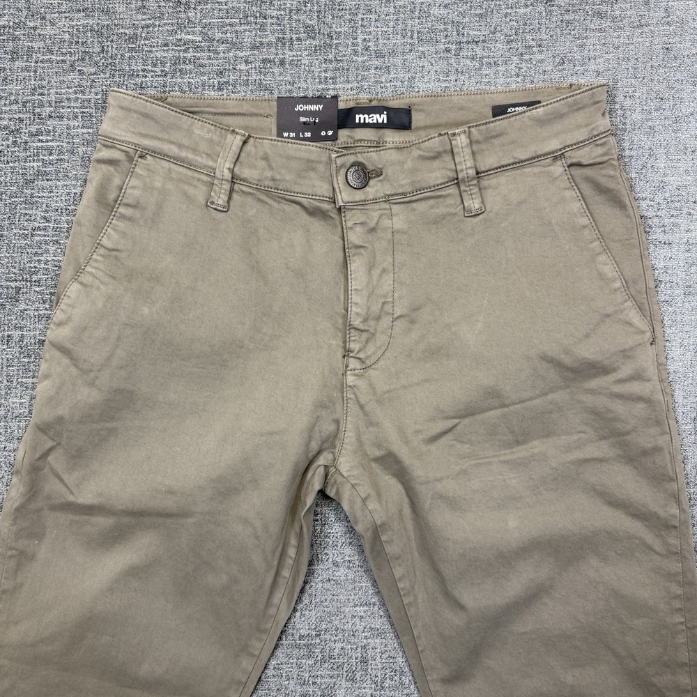 Mavi Johnny Slim Leg Pants Mens 31x32 Dusty Olive Green Twill Stretch NWT - Picture 3 of 10